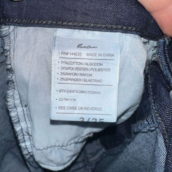 Kancan dark wash normcore stretchy 3/25 jeans - Picture 2 of 3